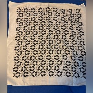 Panda Patterned Black and White Scarf